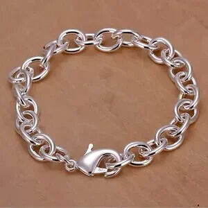 Silver 8-Inch Basic Chain Bracelet For Woman and Men